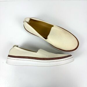 Talbots Brittany Cream Knit Slip-On Sneakers Casual Comfort Shoes Women’s Sz 5M